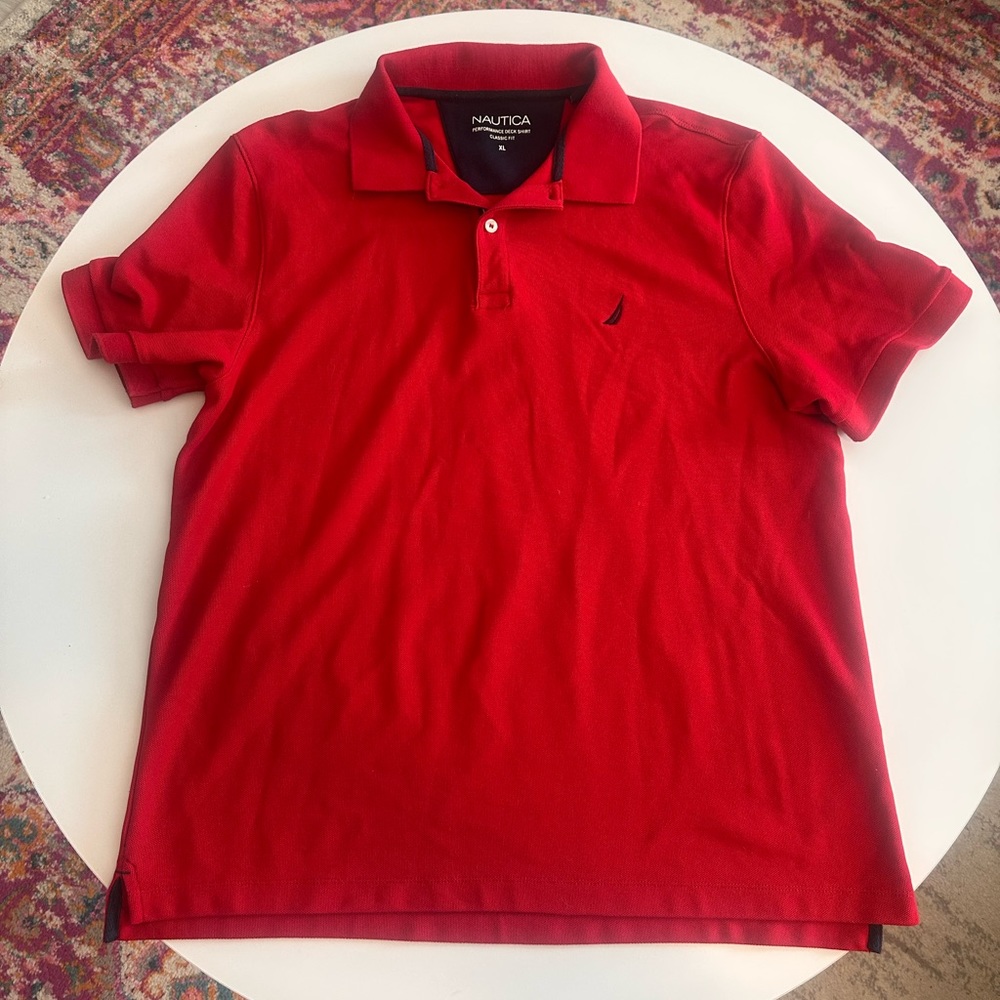 Nautica Performance Deck Polo Shirt Classic Fit in Red - Picture 1 of 7